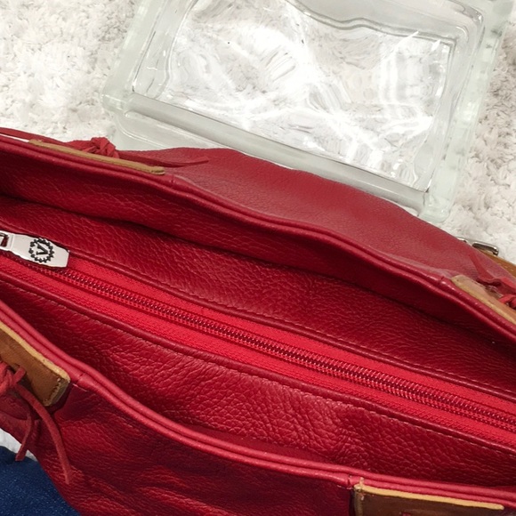 Valentina red & tan leather hobo bag - Picture 6 of 8